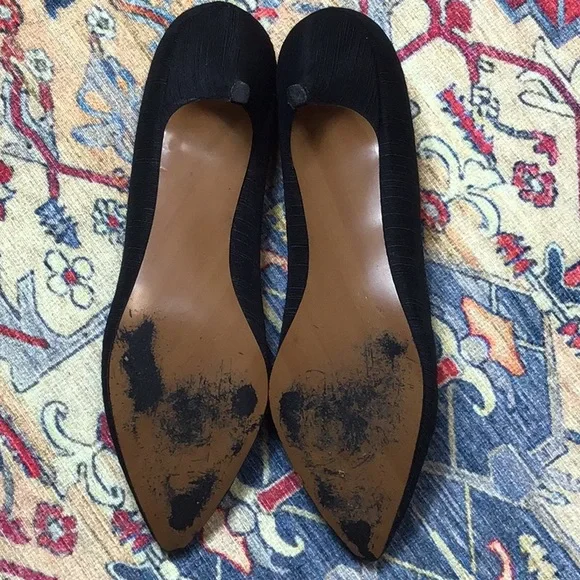 VTG Dolce by Pierre Black Duponie Kitten Heels Sz.9.5 - Picture 8 of 13
